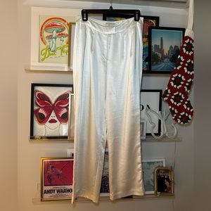 White Molly Bracken satin pants